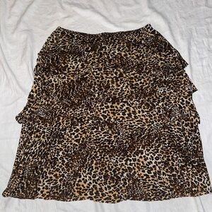 Made In Heaven Skirt Tiered Animal Print Size XL Stretchy